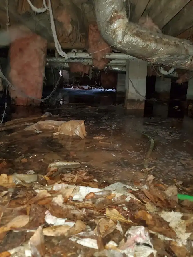 Crawl space flood assessment for Commercial Water Damage Restoration in Little Ferry